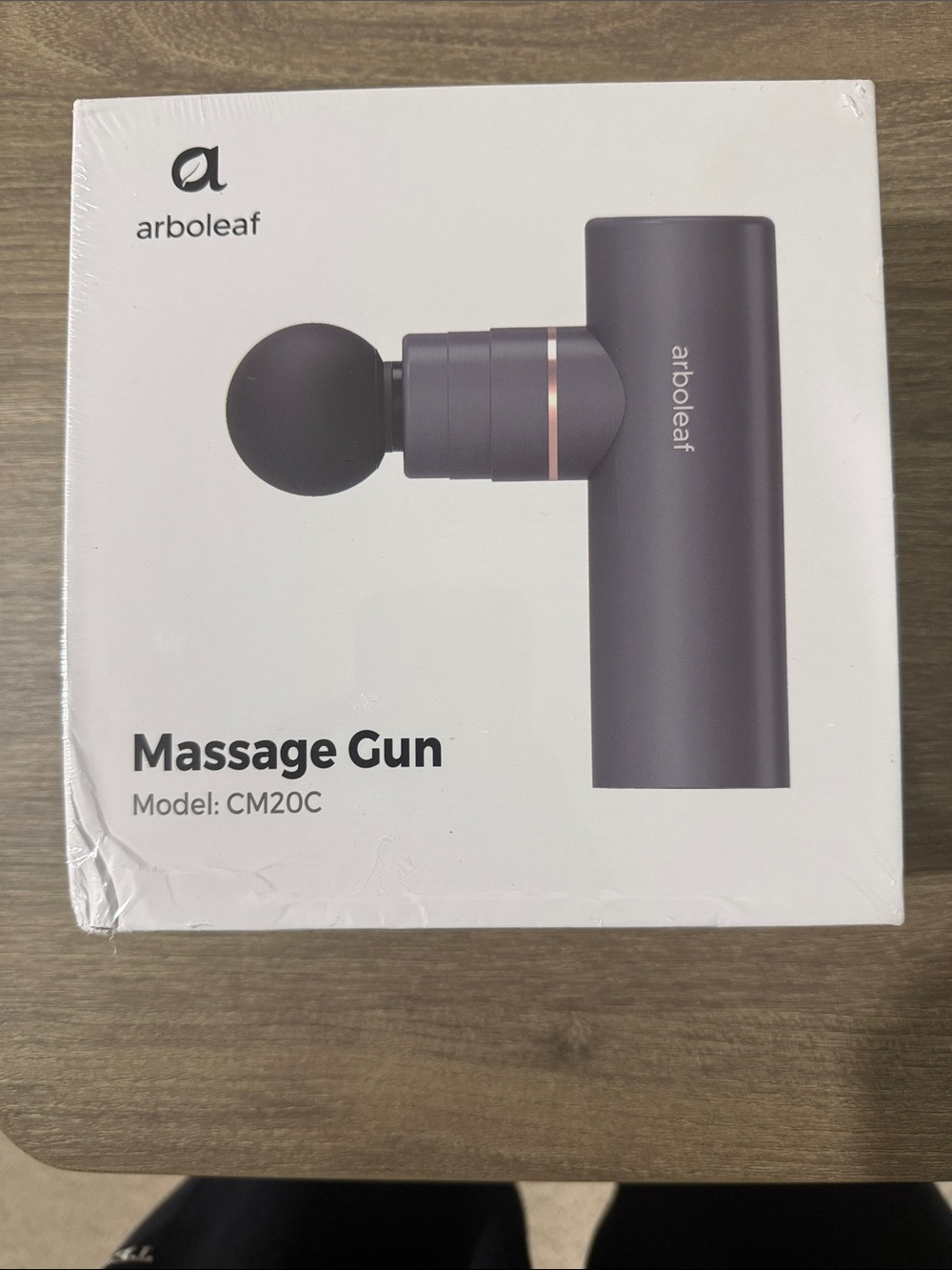 Arbor Massage Gun in White with Black Text